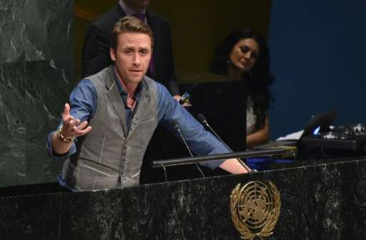 Philippe Cousteau, Jr. speaks at United Nations General Assembly Hall on March 20, 2015 in New York City