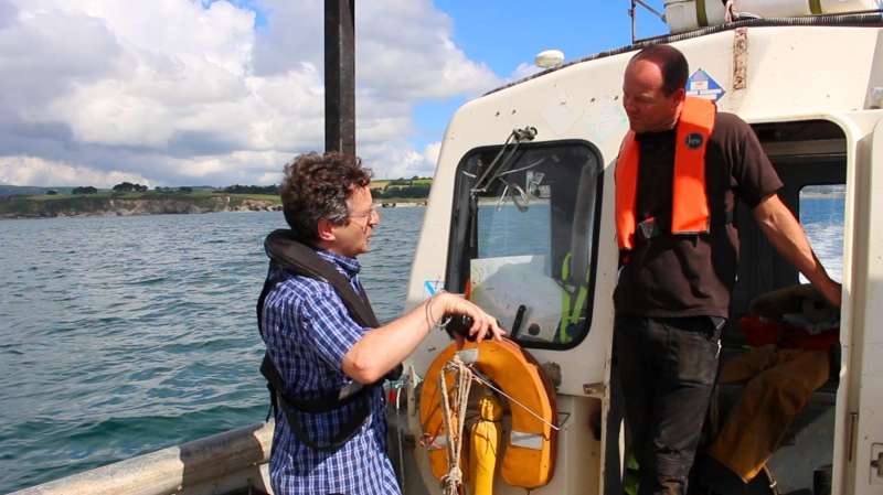 Project leader Dr Peter Miller (left) and fisherman Gary Rawle