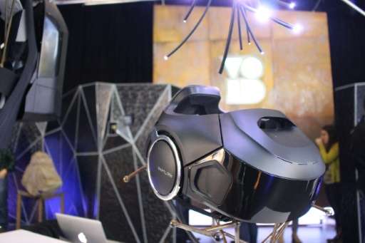 &quot;Rapture&quot;, a head-mounted display with a wide field of vision developed by The Void, is pictured during the TED Confer