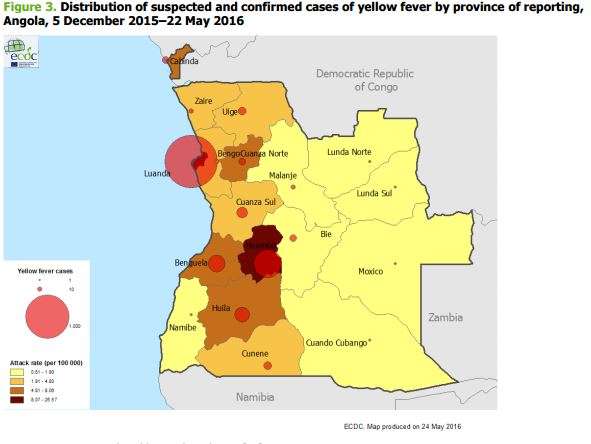 Risk of international spread of yellow fever re-assessed in light of the ongoing outbreaks
