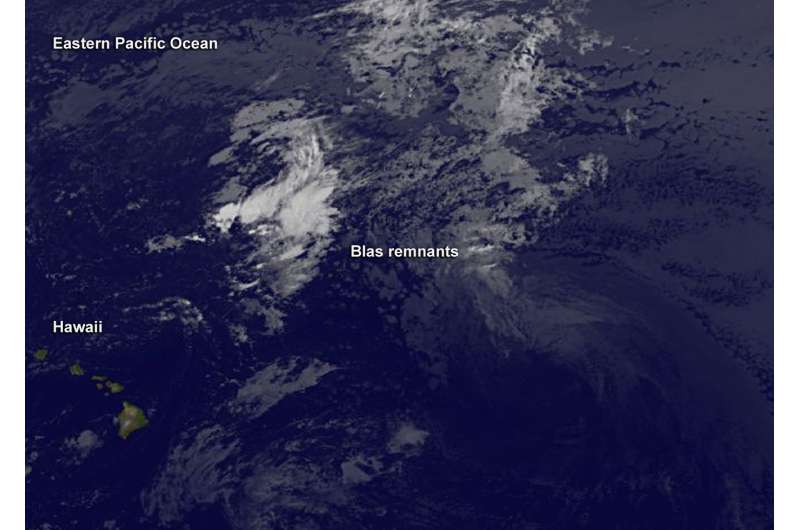 Satellite movie shows Tropical Cyclone Blas fading