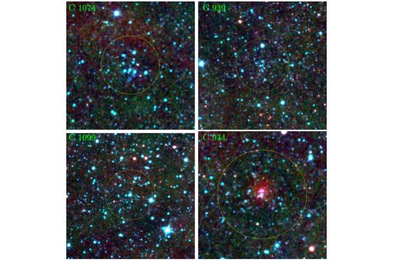 Seven new embedded clusters detected in the Galactic halo
