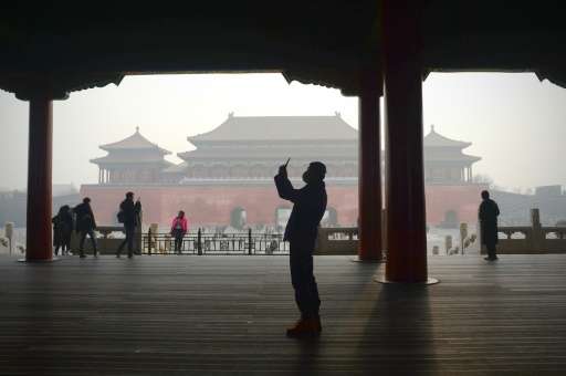 Smog around the Forbidden City in Beijing on December 21, 2016