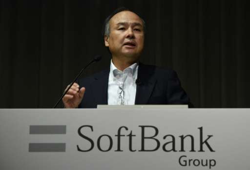 Softbank founder Masayoshi Son at a press conference in Tokyo on May 10, 2016