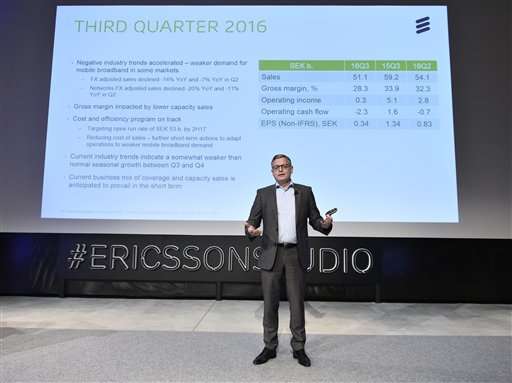 Sweden's Ericsson posts Q3 loss, cites worsening industry