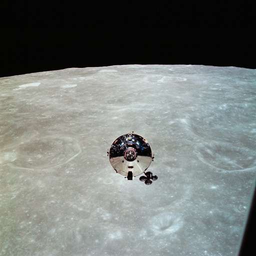 The Apollo 10 command module Charlie Brown piloted by US astronaut John W. Young is seen from the lunar module Snoopy after sepa