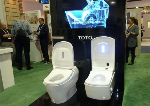 The demo Toto toilet is seen on January 8, 2016 at the Consumer Electronics Show in Las Vegas, Nevada
