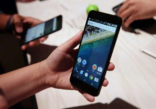 The Nexus 5X phone seen during a Google media event on September 29, 2015 in San Francisco, Google is using its massive computin