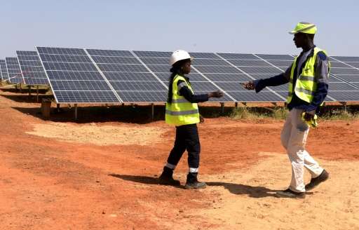 The opening ceremony of a photovoltaic solar farm in Bokoul, Senegal, last month