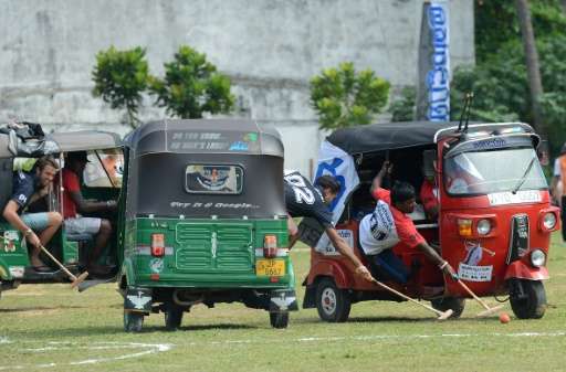 There were remarkably few dinged fenders after tuk-tuks replaced elephants at a Sri Lanka polo tournament