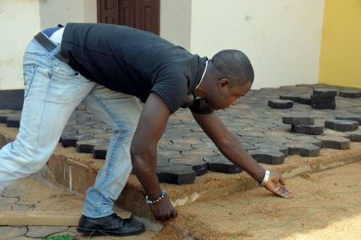 These cobblestones made of plastic waste cost 3,500 Central African francs ($5.40) for a square metre that is five centimetres t