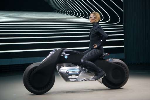 The self-balancing BMW Motorrad VISION NEXT 100 concept motorcycle is unveiled on the last of four international stops of the 'I
