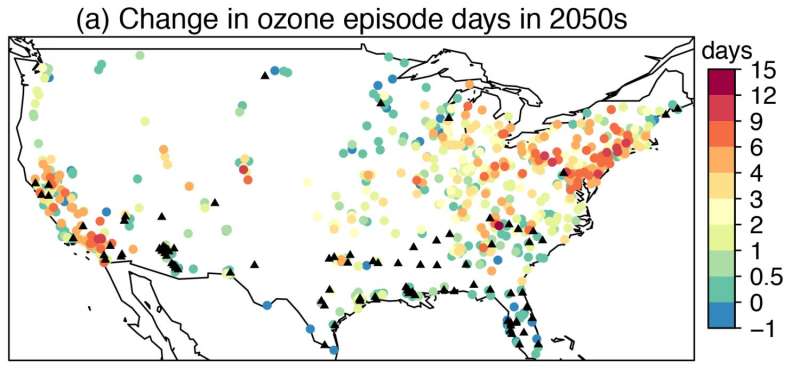 Unhealthy ozone days could increase by more than a week in coming decades