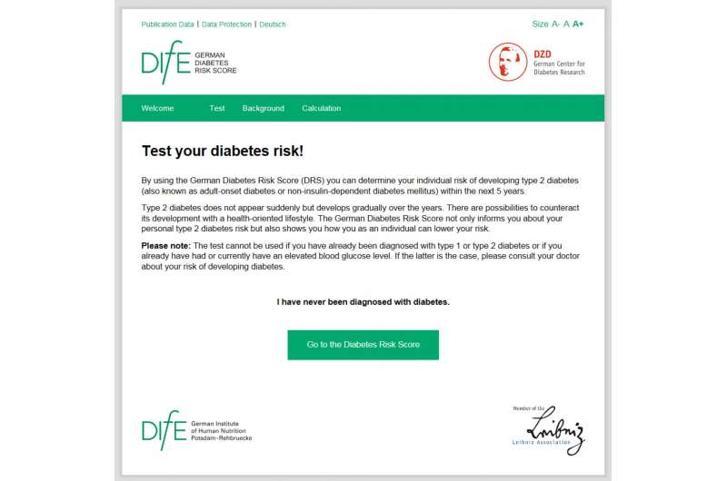 Updated DIfE -- German diabetes risk test optimized for mobile devices