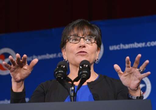 US Commerce Secretary Penny Pritzker, pictured on July 13, 2015,  expressed concern about measures that restrict digital content