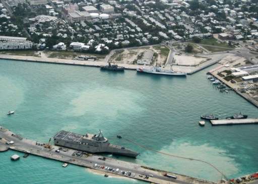 USS Independence arrives at Mole Pier at Naval Air Station Key West in Key West, Florida in 2010