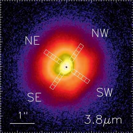 Water ice detected at the surface of a distant star’s disk
