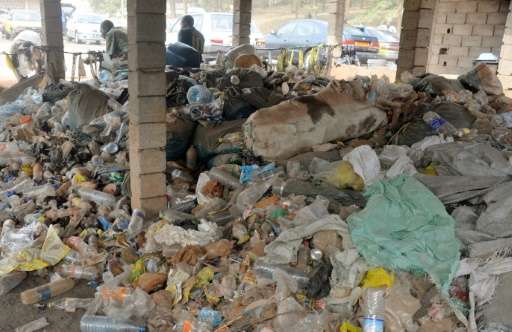 With plastic bags and bottles routinely cast away in the Cameroon, the waste clogs up rivers, litters roads and blocks gutters