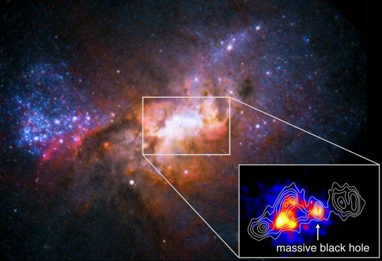 X-ray point source discovered at the center of a distant dwarf galaxy Henize 2-10
