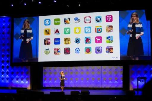 Yahoo! President and CEO Marissa Mayer delivers a keynote during the Yahoo Mobile Developers Conference on February 18, 2016 at 