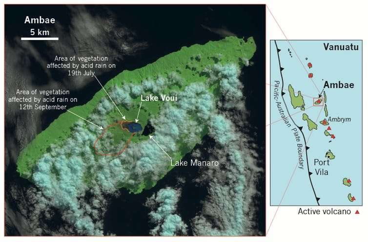 Ambae volcano's crater lakes make it a serious threat to Vanuatu