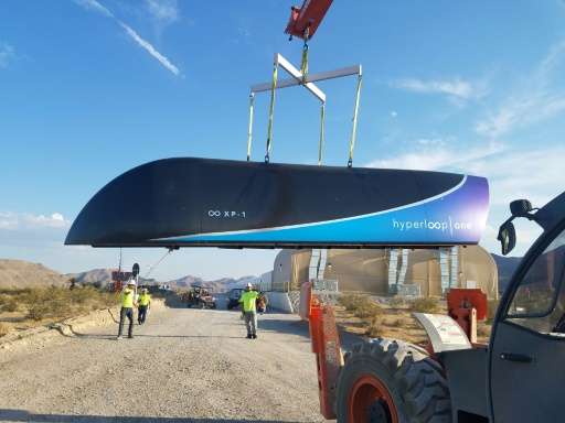 A prototype of the Hyperloop One pod, seen in a July file picture, which passed another key milestone in the startup's quest for