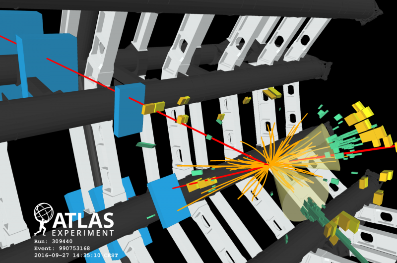 ATLAS Experiment takes its first glimpse of the Higgs boson in its favourite decay