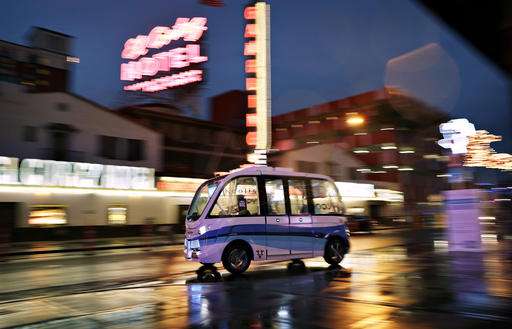 Driverless electric shuttle being tested in downtown Vegas
