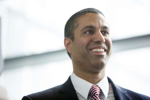 Federal Communications Commission Chairman Ajit Pai  at an internet regulation event at the Newseum in Washington, DC on April 2