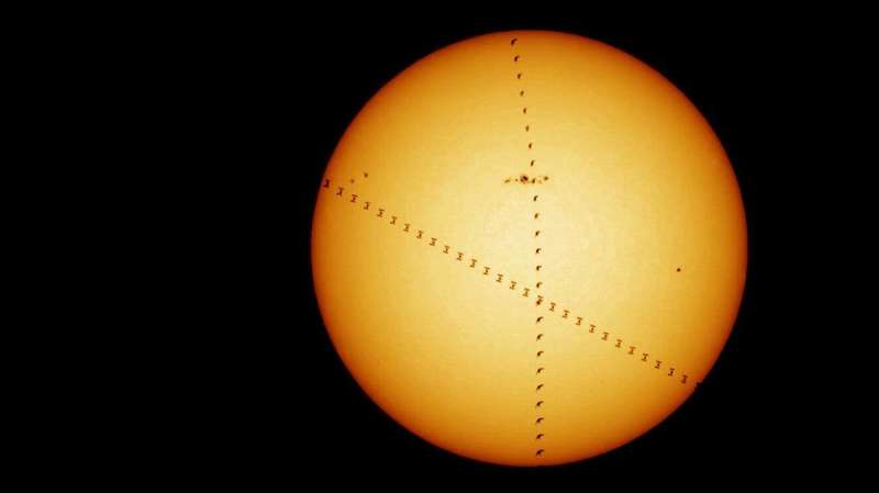 Image: ISS transits the sun