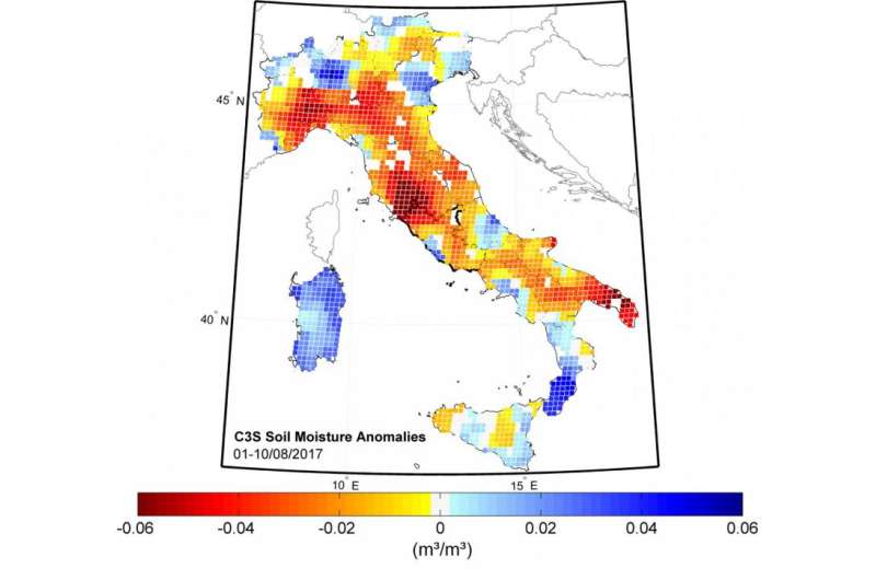 Italy’s drought seen from space