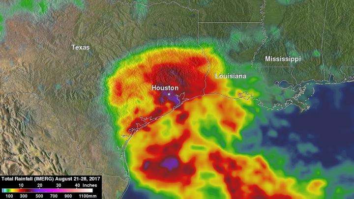 NASA calculates Tropical Storm Harvey's flooding rainfall