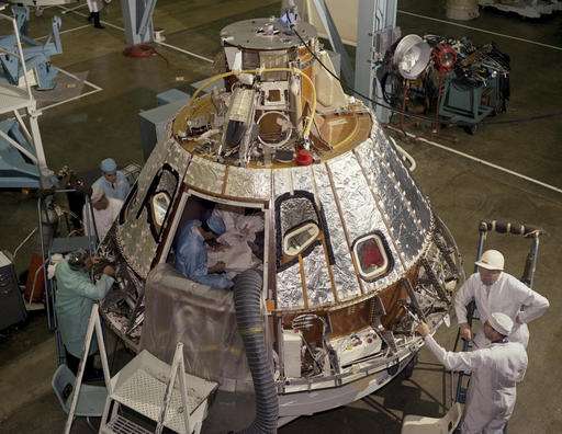 NASA displays Apollo capsule hatch 50 years after fatal fire