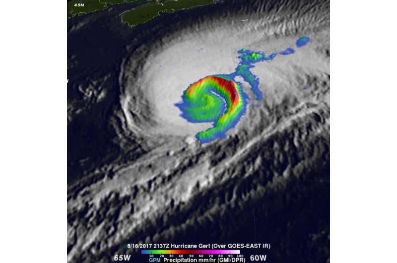 NASA gets a final look at Hurricane Gert's rainfall