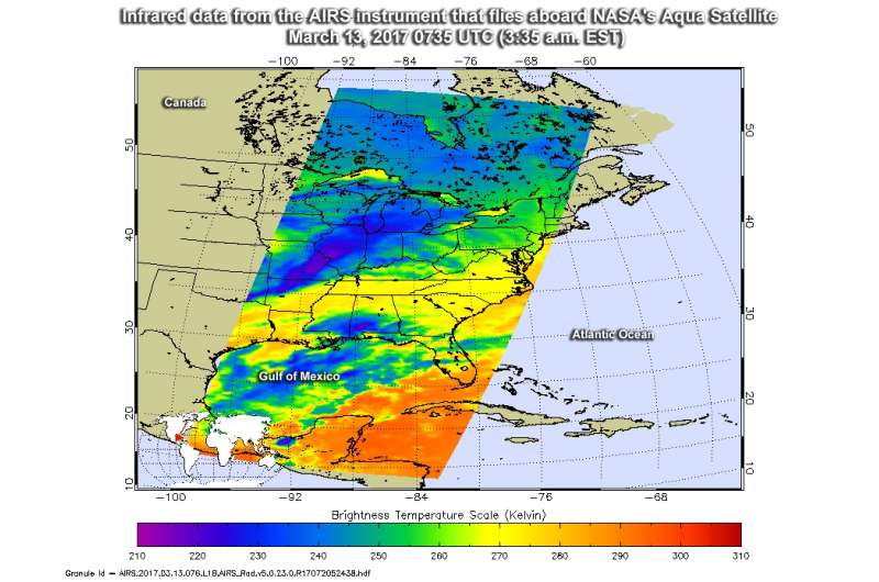 NASA, NOAA satellites see winter storm madness 'March' to the East