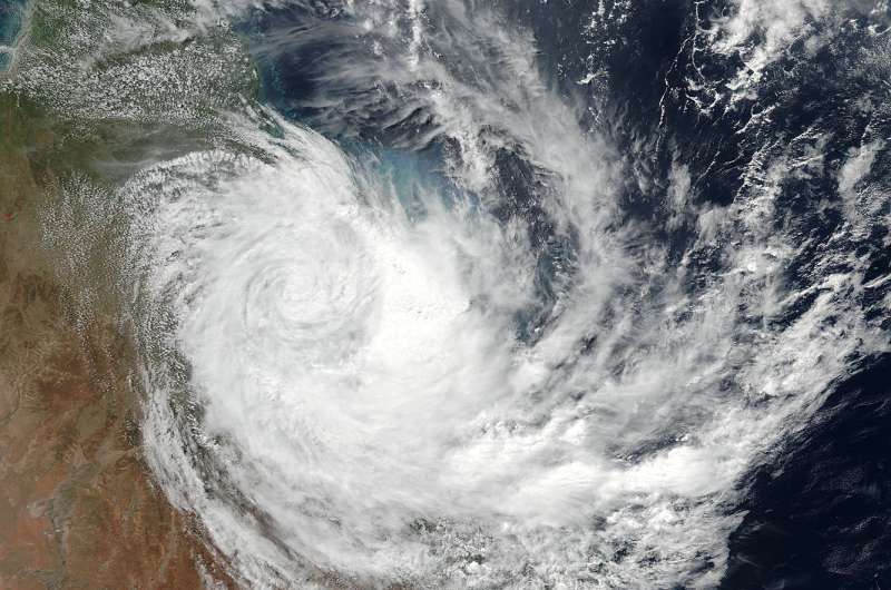 NASA sees ex-Tropical Cyclone Debbie over Queensland