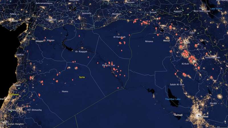 NOAA satellite data illuminate oil production trends in Iraq and Syria