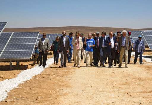 Syrian refugees in Jordan's desert get solar power