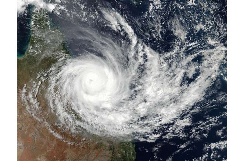 NASA sees Tropical Cyclone Debbie make landfall in Queensland