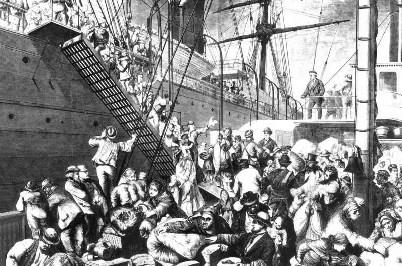 Climate changes triggered immigration to America in the 19th century