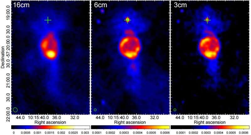 Astronomers discover bubble-like structure associated with the pulsar PSR J1015−5719