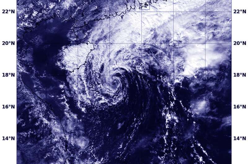 NASA-NOAA's Suomi NPP finds Tropical Depression Haikui dissipating
