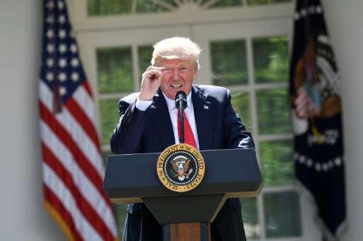 US President Donald Trump delivers a statement on the Paris Climate Agreement