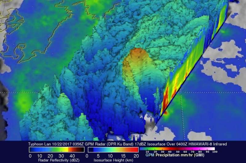 NASA examines heavy rainfall generated by former Typhoon Lan