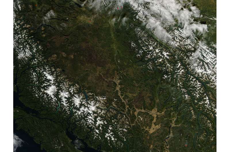 NASA satellite highlights burn scars in British Columbia