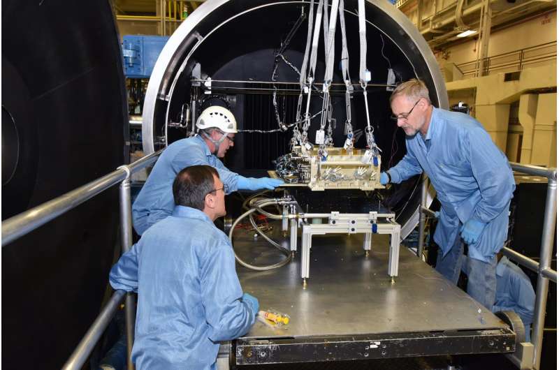 NASA laser communication payload undergoing integration and testing