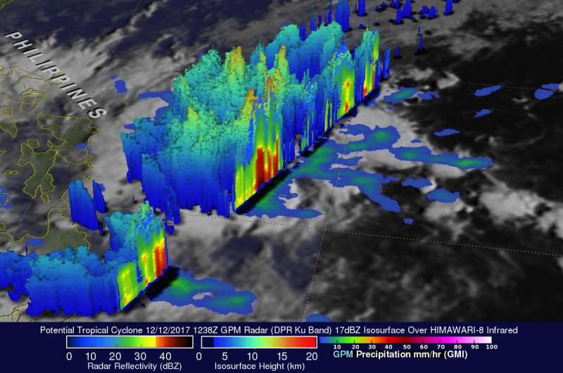 NASA looks at rainfall in developing Tropical Storm Kai-tak
