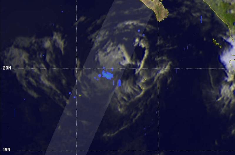 NASA observes Tropical Storm Dora dissipating rapidly
