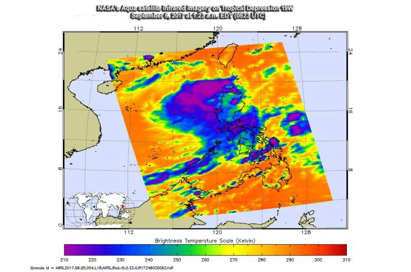 NASA sees development of Tropical Depression 19W