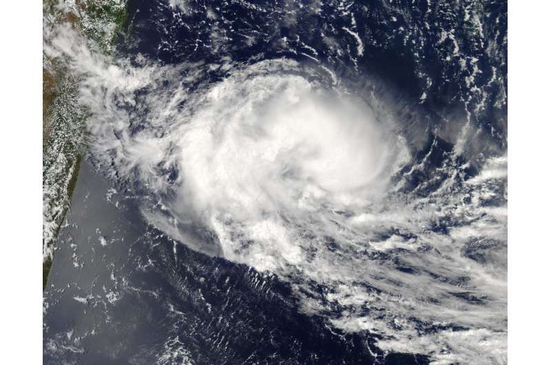 NASA sees Tropical Storm Carlos west of La Reunion Island